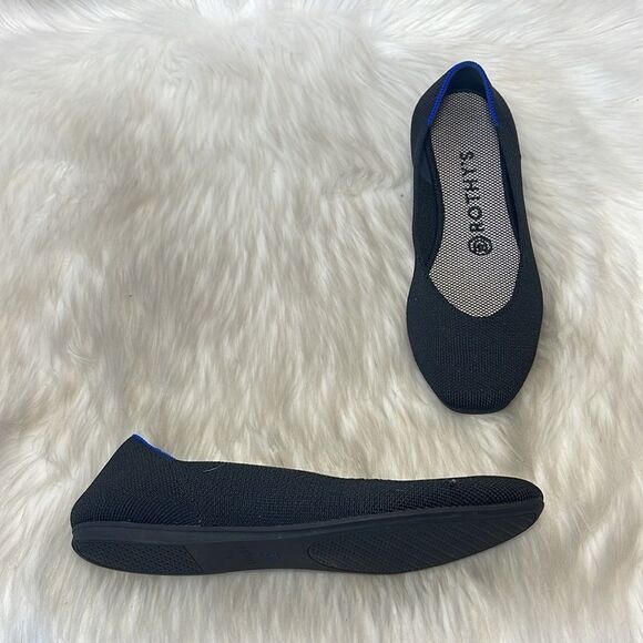 Rothy's The Square Black Flats Sz 7 - Picture 1 of 8